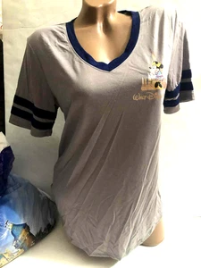 Walt Disney World 50th Anniversary Minnie Mouse V-Neck Ladies Shirt Gray NWT - Picture 1 of 4