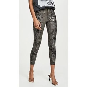 L’AGENCE Margot High Rise Coated Skinny Jeans Kroko Foliendruck Neu mit Etikett Gr. 24 - Bild 1 von 6