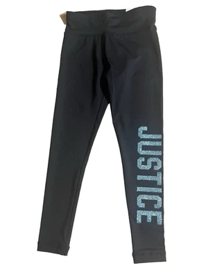 Justice leggings girls size 6 black full length glitter New! Pants - Image 1 of 4