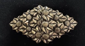 Antique Brooch Victorian C Clasp Ornate Floral Design Edwardian? See Photos! - Picture 1 of 11