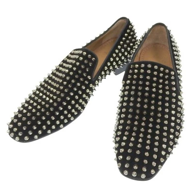 Christian Louboutin scarpe slip-on sneakers borchie EU 43 US 10 nere autentiche - Immagine 1 di 4