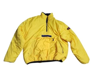 Vintage Mens M 90’s Polo Sport Ralph Lauren Reversible Puffer Jacket Yellow Blue - Picture 1 of 12