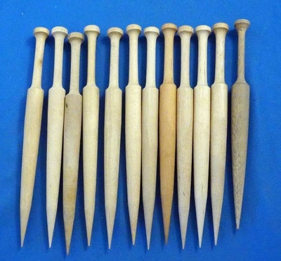 12 bobinas de lana para tejer madera de 5", herramientas para tejer a mano Foto 1 de 2