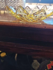 Vintage Amber Depression Federal Glass Starburst Sunflower Bowl 5.5 Inch - Picture 1 of 5