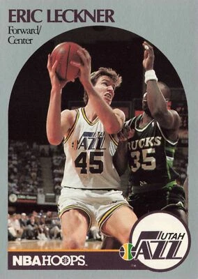 Eric Leckner 1990-91 Hoops #291 Utah Jazz Basketball - Image 1 of 2