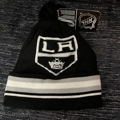 NOVO COM ETIQUETAS CHAPÉU POM NHL LOS ANGELES KINGS MENINOS TAMANHO 8-20 - Imagem 1 de 2