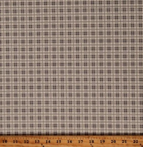 Cotton Sheryl Johnson Plaid Historical Vanilla Fabric Print by Yard D182.26 - Picture 1 of 1