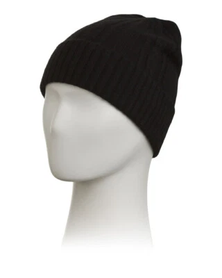 NUEVO CON ETIQUETAS TAHARI 100% Cachemira Puño Trenzado Cable Negro Gorro Talla Única Foto 1 de 4