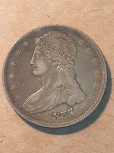 Medio dólar busto tapado 1837 - Imagen 1 de 2