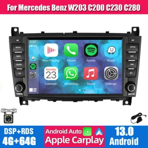 64GB Android 13 Car Stereo For Mercedes Benz W203 C200 C230 C280 Radio CarPlay - Picture 1 of 23