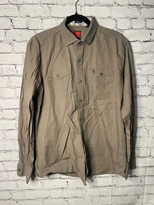 Oscar de la Renta Men’s Brown Large Long Sleeve Button Up Dress Shirt - Image 1 of 3