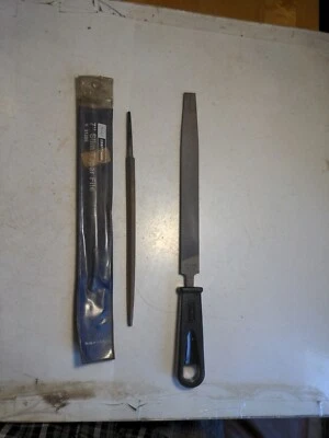  2 Files Stanley 8" Mill Bastard flat # 22-008 & 7" Slim Taper File #31285 Craft - Image 1 of 4