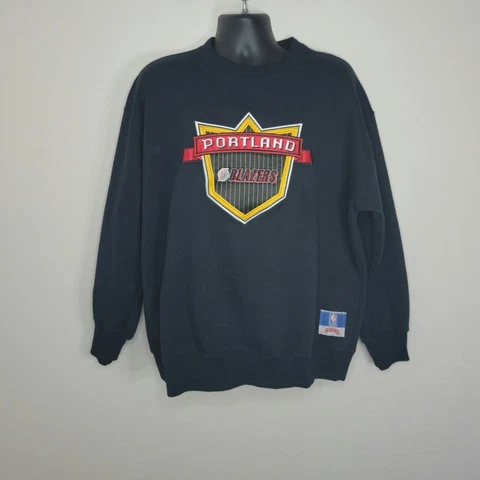 Vintage Nutmeg Mills Portland Trail Blazers NBA Arena Club Shield Sweatshirt XL Cover