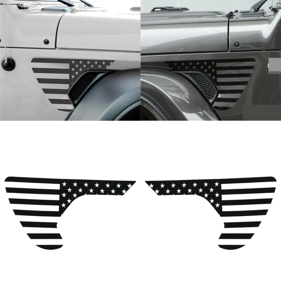 2pcs Fender Sticker Accessories Fits 2018-2023 Jeep Wrangler JL Gladiator JT - Image 1 of 1