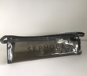 Sephora Clear Vinyl Makeup Bag Cosmetic Pouch Zip