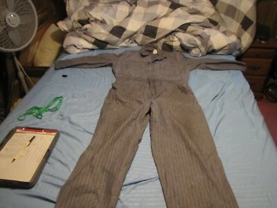 VTG WALLS MASTER MADE BLUE DENIM MECHANIC COVERALLS SZ XL USA USED STAINED - Image 1 of 4