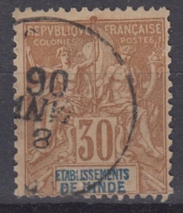 INDE : TYPE GROUPE 30c BRUN N° 9 OBLITERATION LEGERE - COTE 65 € - Foto 1 di 2