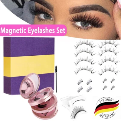 MARKENLOS 16 Stück 3D Magnet Wimpern Set Magnetische künstliche Wimpern 3D Augenwimpern DE