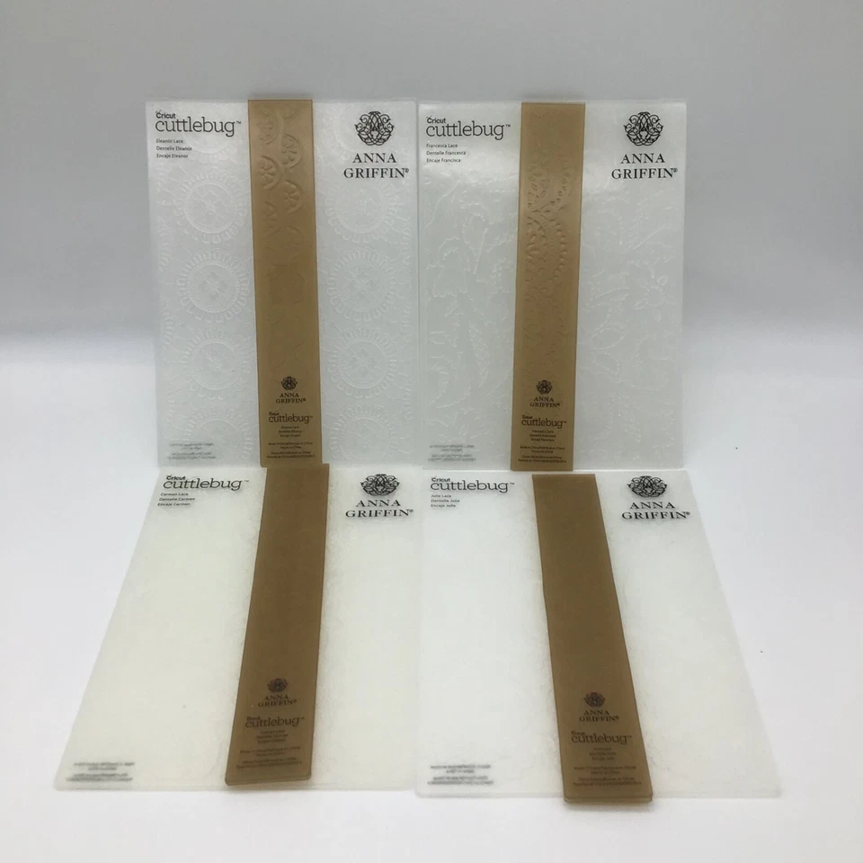 Cricut Cuttlebug Anna Griffin Embossing Folders & Borders 7 In x 5 In Set Of 4 - Image 1 of 4