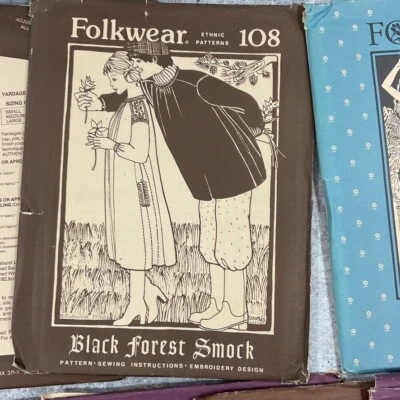 VTG 1976 Folkwear Ethnic Patterns 108 Black Forest Smock German Clothing Uncut - Image 1 of 2