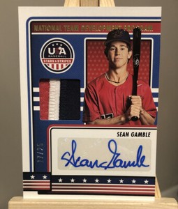 2023 USA Stars & Stripes Sean Gamble #17/25 Auto/Jersey Patch RARE #NTDP-SG 1/1