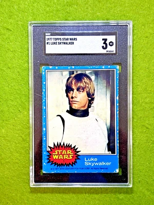 Luke Skywalker ROOKIE CARD STAR WARS RC 1977 Topps Star Wars #1  GRADED SGC 3 VG - Image 1 of 4