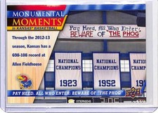 2013-14 Upper Deck University of Kansas #100 Beware The Phog Allen Fieldhouse