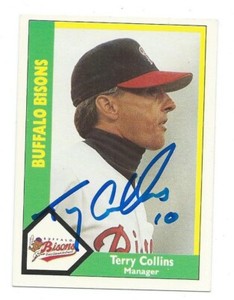 Terry Collins Hand Signed autograph on a 1990 Minor Lg card-Buffalo Bisons