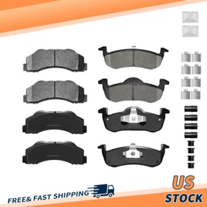 Front Rear Ceramic Brake Pad For 2010 - 2017 Ford Expedition Lincoln Navigator - Picture 1 of 7