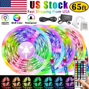 100FT Flexible 3528 RGB LEDSMD Strip Light Remote Fairy Lights Room TV Party Bar - Picture 1 of 17