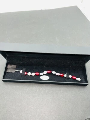 ZALES FRESHWATER PEARLS STERLINE  BRACELET 7.5” - Image 1 of 4