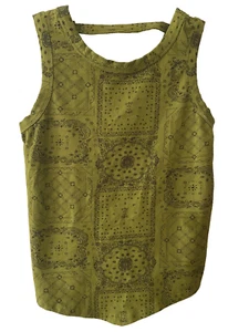 Treasure and Bond Mädchen Top S 7/8 grün Indie Print Neckholder Strand Crossover neu ohne Etikett - Bild 1 von 4