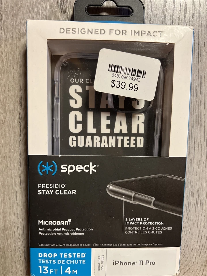 Speck Apple iPhone 11 Pro Presidio Case Stay Clear Oracle 4312m