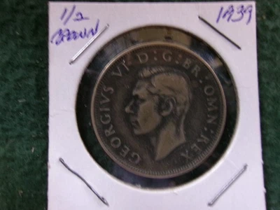 1939 Great Britain 1/2 Crown, Km #856, .50 silver - Image 1 of 2