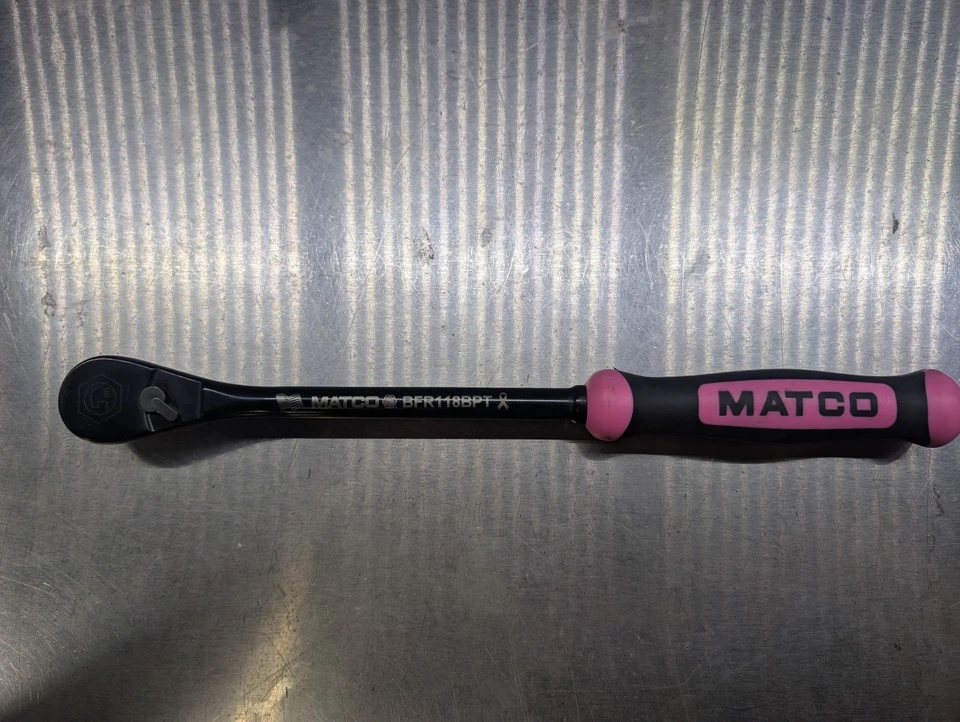 Matco Tools 3/8" Drive 11" 88 dientes edición cáncer de mama trinquete rosa BFR118BPT Foto 1 de 3