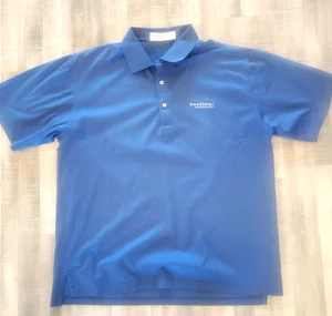 Men's Fairway & Greene Polo Shirt L 100% Cotton Firestone Country Club Blue - Picture 1 of 10