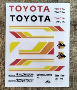 1/12 SCALE RC REMOTE CONTROL CAR STICKER DECAL SET VINTAGE TOYOTA LC79 FREE SH. - Picture 1 of 7