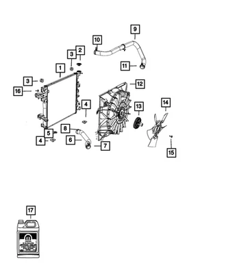 Manguera de entrada de radiador 2014-18 RAM 2500 3500 4500 5500 6,7 OEM# 68184908AC Foto 1 de 3