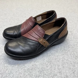 Aravon Shoes Womens Size 8 Danielle-AR Black Red Casual Shoes Leather Comfort - Picture 1 of 11