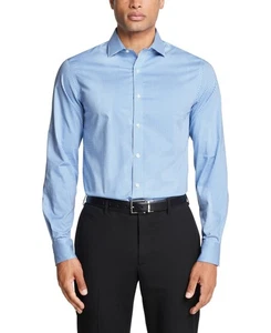 Tommy Hilfiger Mens Regular fit Dress Shirt XL 17.5 in 32-33 Blue Check - Picture 1 of 1