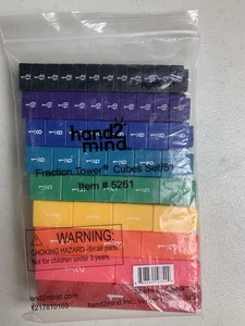 NEW hand2mind Rainbow Fraction Tower Cubes 51-Piece Math Set Home School - Picture 1 of 8