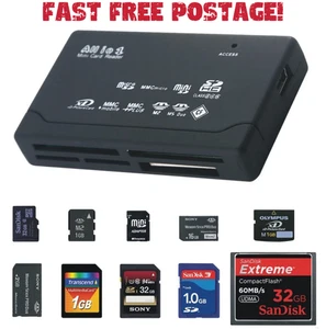 Memory Card Reader All in One 1 USB Adapter SD SDHC Mini Micro M2 MMC XD CF MS - Picture 1 of 5
