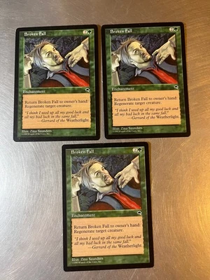 3x Broken Fall 1997 Tempest Magic Cards Playset LP Condition - Image 1 of 2