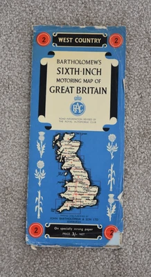 1960's  Bartholomew's Sixth-Inch Motoring Map of the West Country / SW England - Image 1 of 4