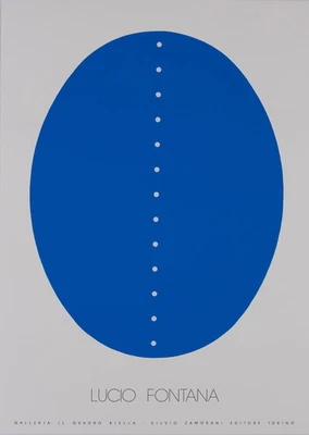 Póster original serigrafiado Lucio FONTANA: Concetto Spaziale Blu Foto 1 de 4