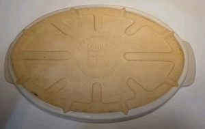 Plato para hornear ovalado de gres Pampered Chef Family Heritage 12×8 esmalte blanco - Imagen 1 de 6