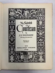 The Sainted Courtezan 1924 Hard Back J U Nicolson PreownedBookCom  - Imagen 1 de 12
