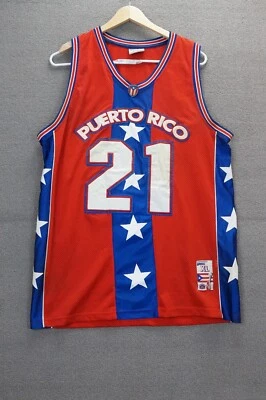 Camiseta deportiva de baloncesto PUERTO RICO MEGA EE. UU. COSIDA #21 talla XL Foto 1 de 4