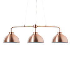 Rose Gold Industrial Styled 3 Way Ceiling Pendant E14 Light Clearance Litecraft