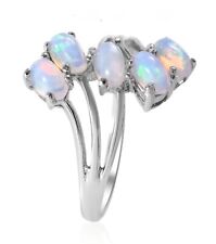 🔥NEW 7 PREMIUM ETHIOPIAN WELO OPAL 925 STERLING STAGGERED WATERFALL RING